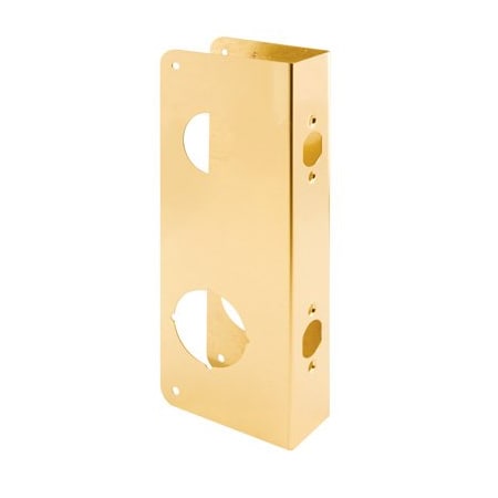 Prime-Line Brass Lock and Door Reinforcement Plate for 1-3/4 In. Thick Doors, Brass Finish (Single Pack) U 9977